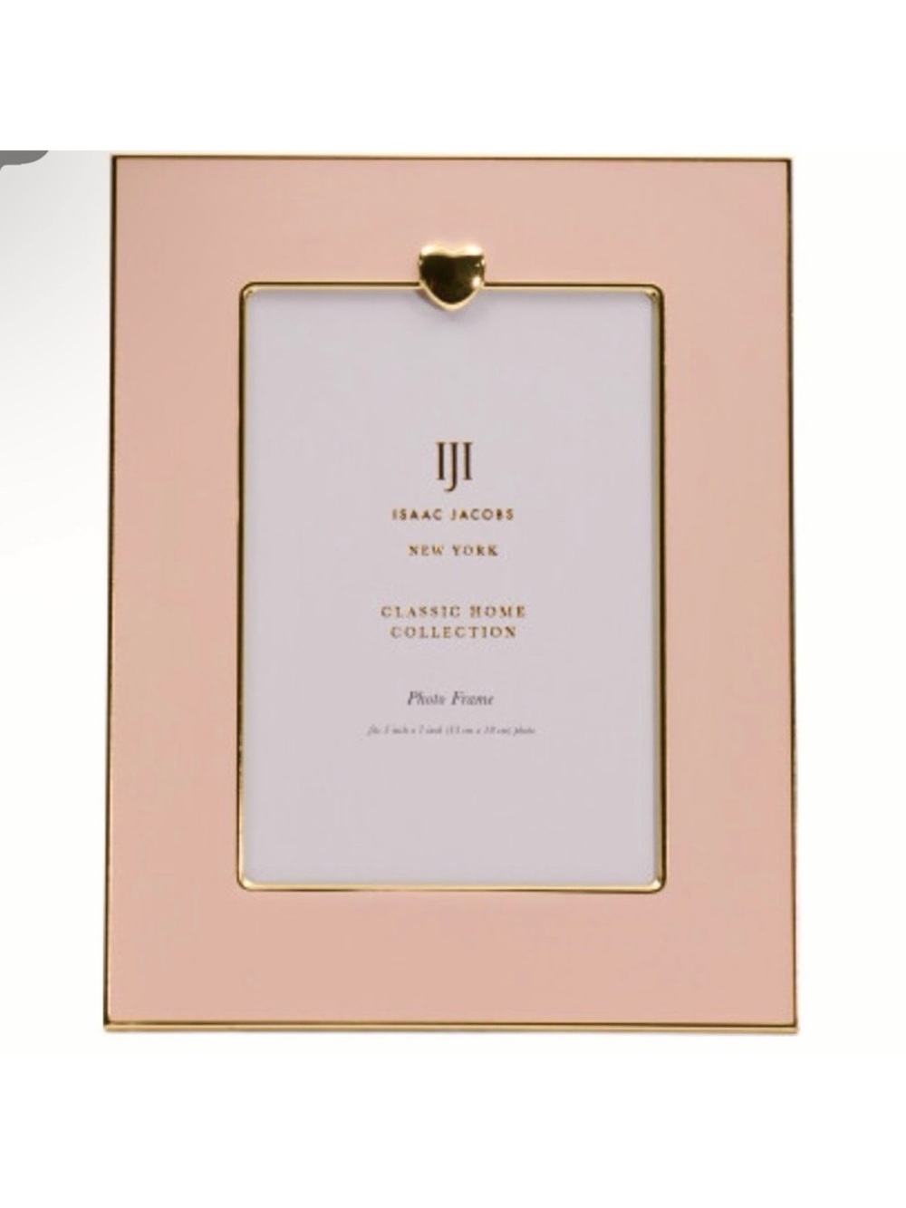 🆕- Isaac Jacobs Pink Enamel Heart Picture Prame. 5x7